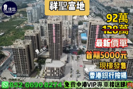 中山祥聖富地，首期5000元，現樓發售，深中通道30分鐘到深圳，香港銀行按揭，最新價單